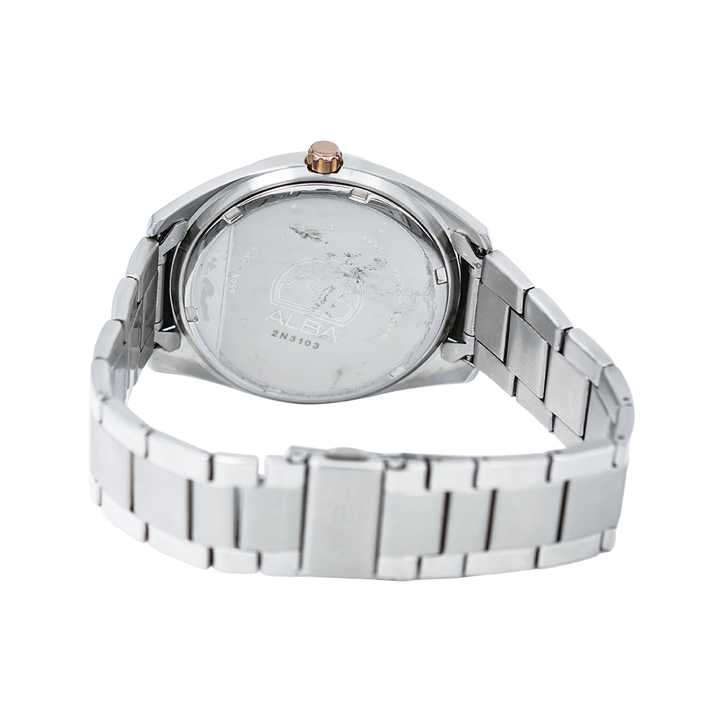 Jam Tangan Alba AS9309X1 Men White Dial Stainless Steel Strap