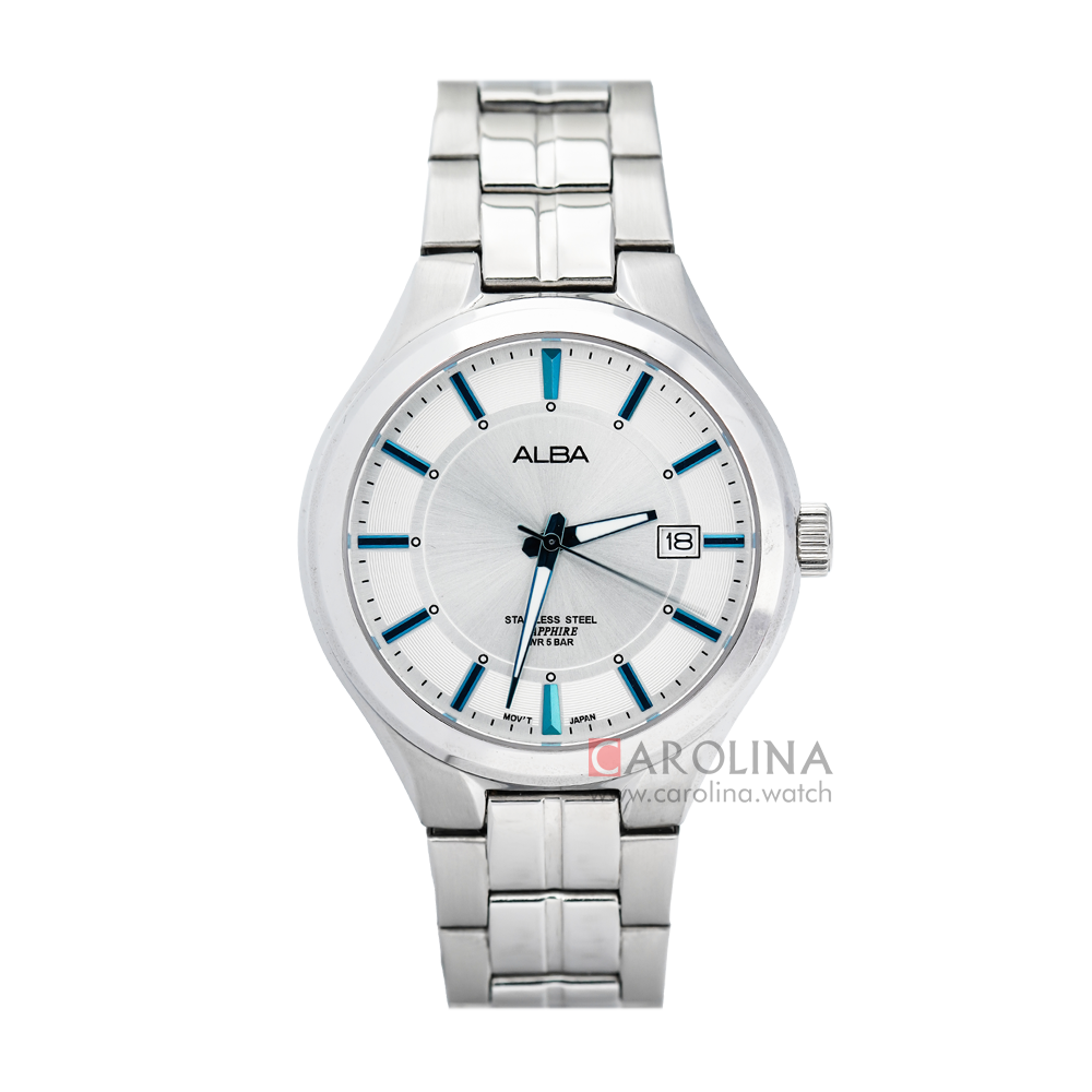 Jam Tangan Alba Prestige AS9779X1 Men Silver Dial Stainless Steel