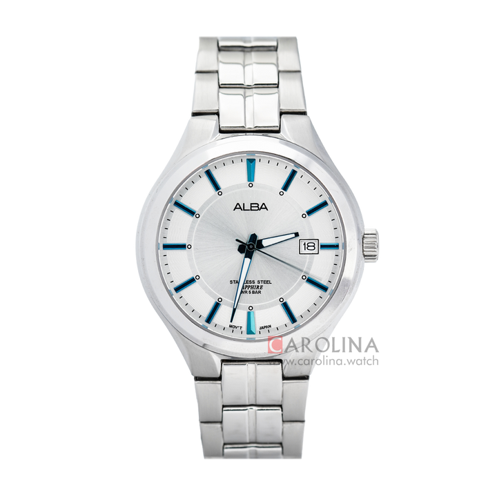 Jam Tangan Alba Prestige AS9779X1 Men Silver Dial Stainless Steel
