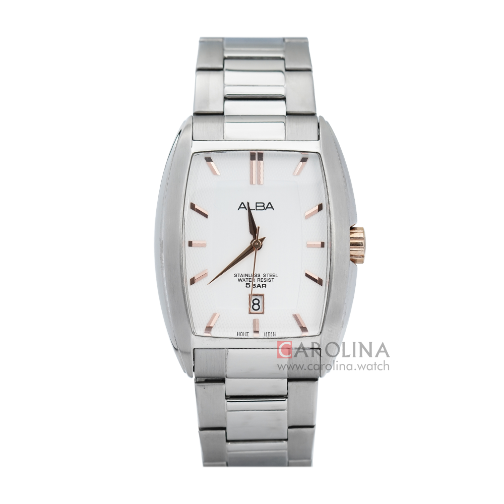Jam Tangan Alba Prestige AS9785X1 Men White Dial Stainless Steel