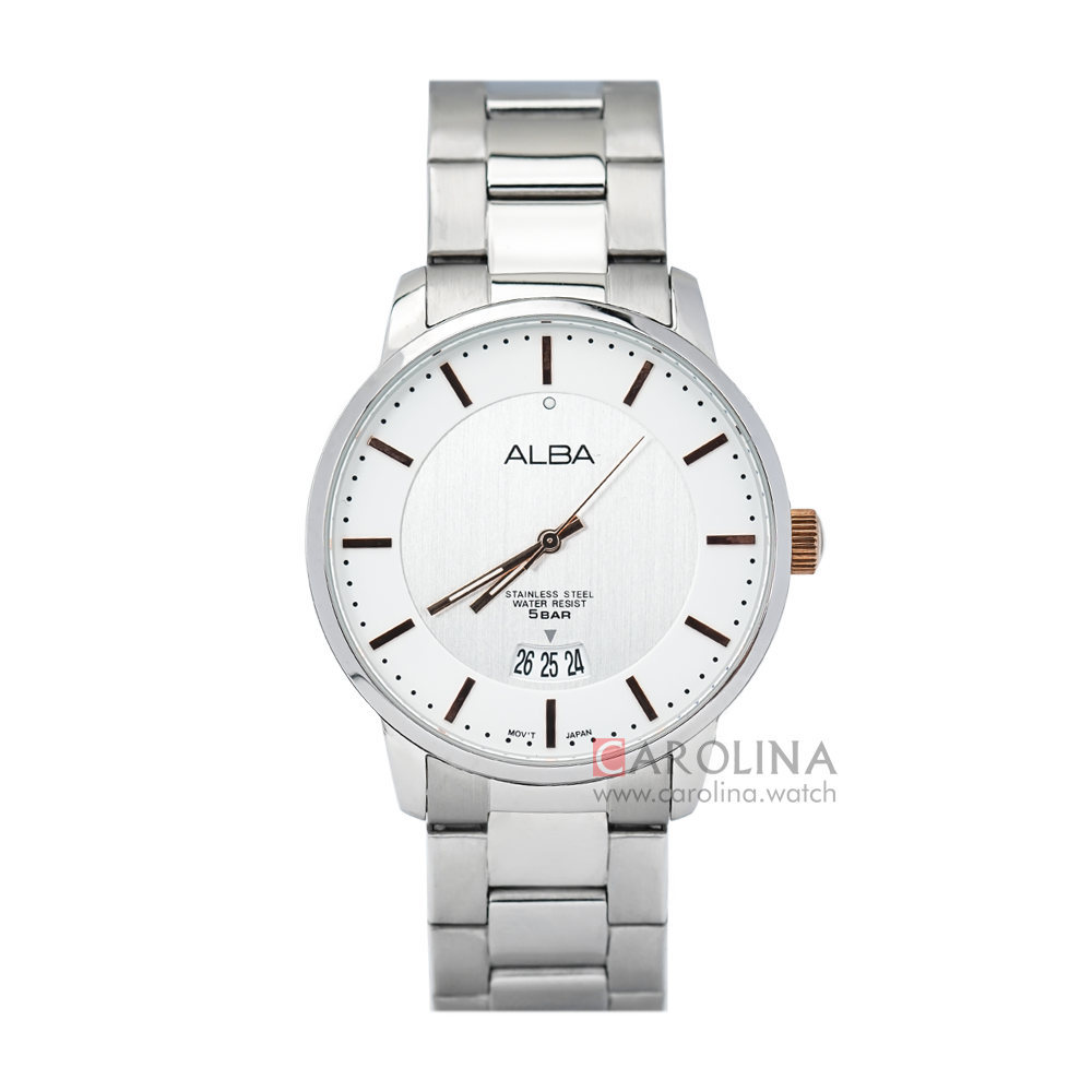 Jam Tangan Alba Prestige AS9969X1 Men Silver Dial Stainless Steel Strap