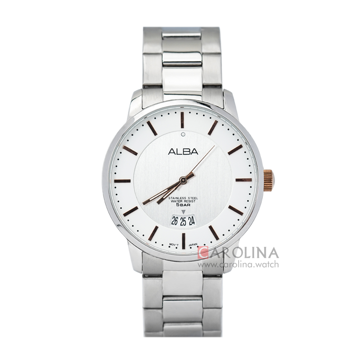 Jam Tangan Alba Prestige AS9969X1 Men Silver Dial Stainless Steel Strap