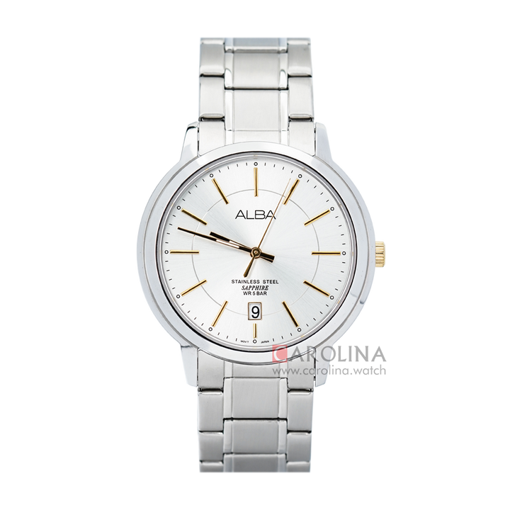Jam Tangan Alba Prestige AS9A49X1 Men White Dial Stainless Steel Strap