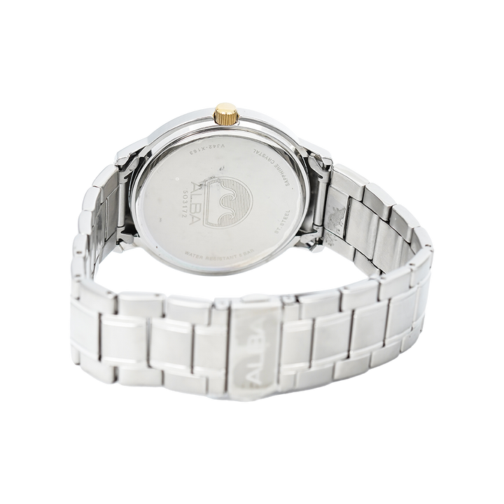 Jam Tangan Alba Prestige AS9A49X1 Men White Dial Stainless Steel Strap