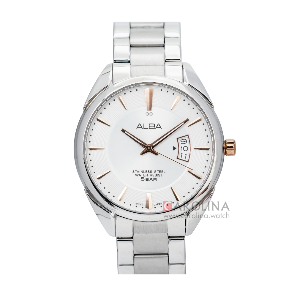 Jam Tangan Alba Prestige AS9A65X1 Men Silver Dial Stainless Steel Strap