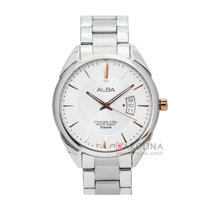 Jam Tangan Alba Prestige AS9A65X1 Men Silver Dial Stainless Steel Strap