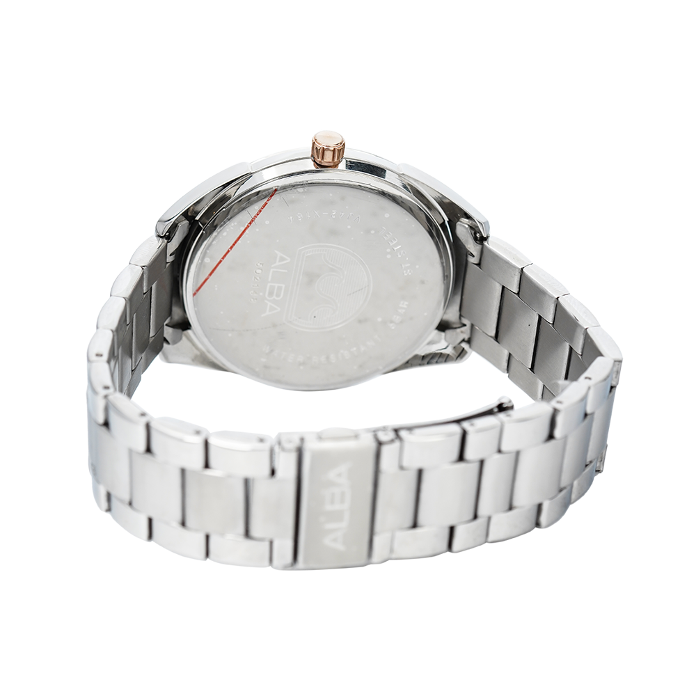Jam Tangan Alba Prestige AS9A65X1 Men Silver Dial Stainless Steel Strap