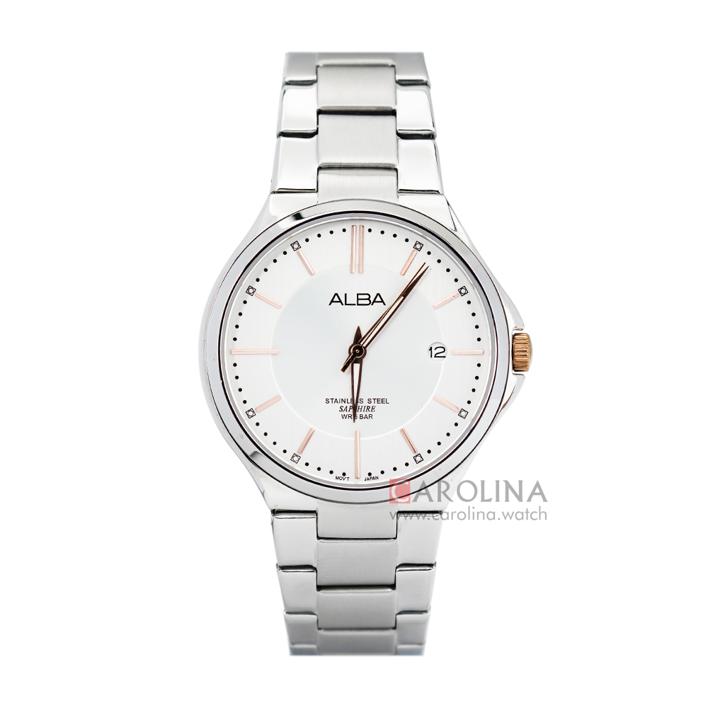 Jam Tangan Alba Prestige AS9B41X1 Men White Dial Stainless Steel Strap