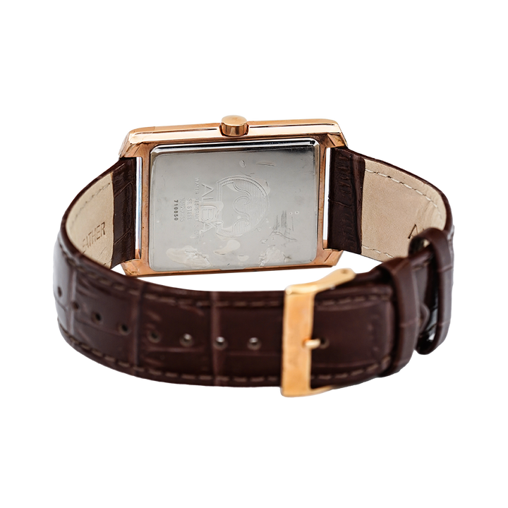 Jam Tangan Alba Fashion AS9B60X1 Women Silver Dial Brown Leather Strap