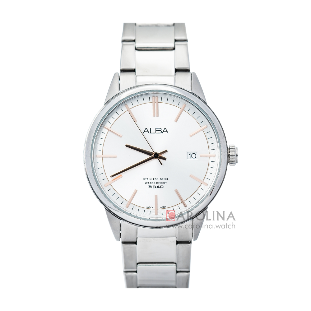 Jam Tangan Alba AS9B85X1 Men Silver Dial Stainless Steel Strap