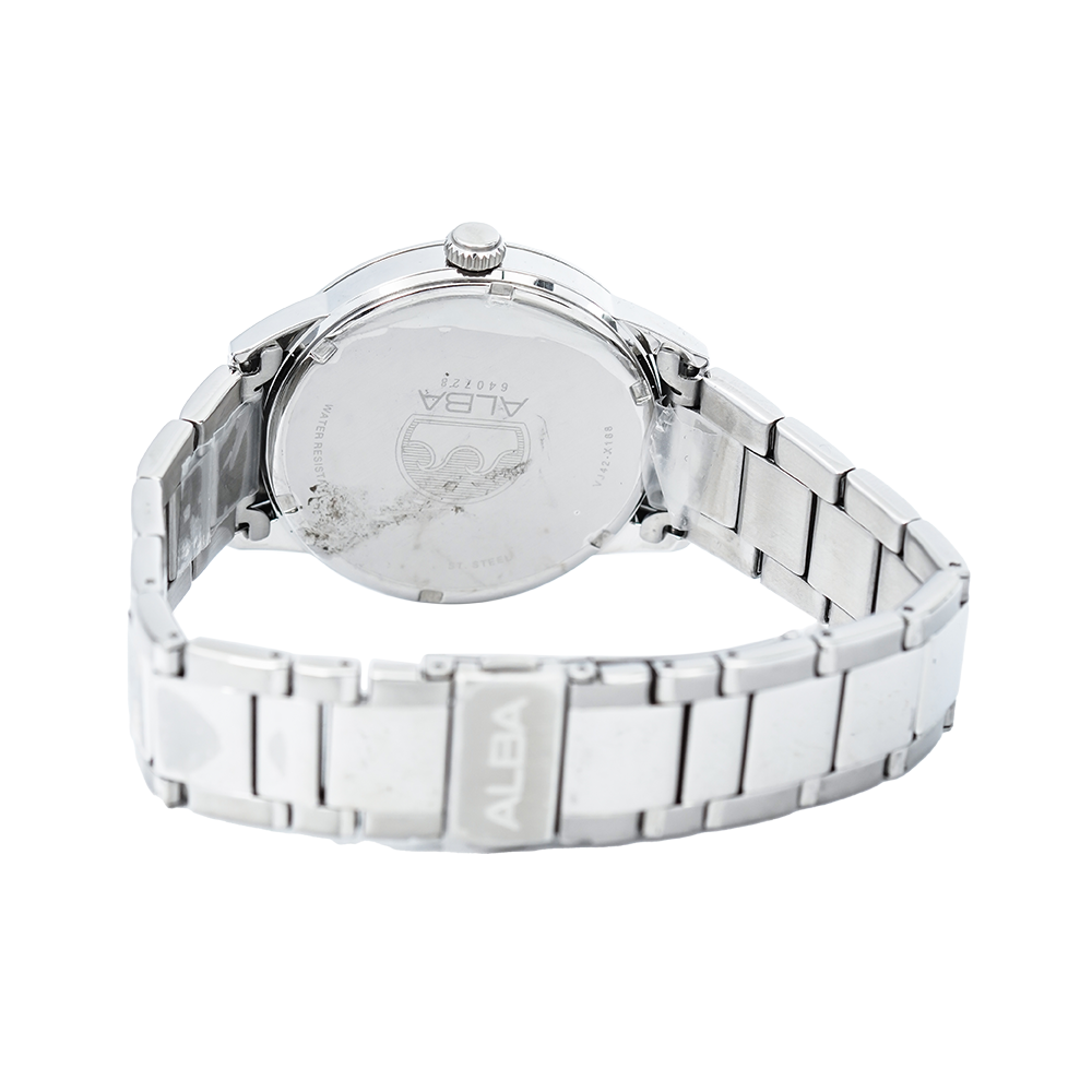 Jam Tangan Alba AS9B85X1 Men Silver Dial Stainless Steel Strap