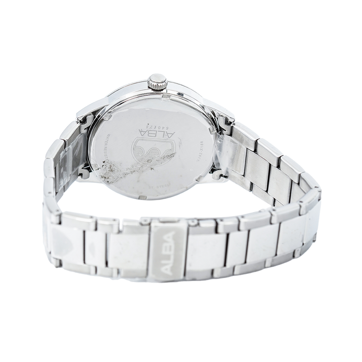 Jam Tangan Alba AS9B85X1 Men Silver Dial Stainless Steel Strap