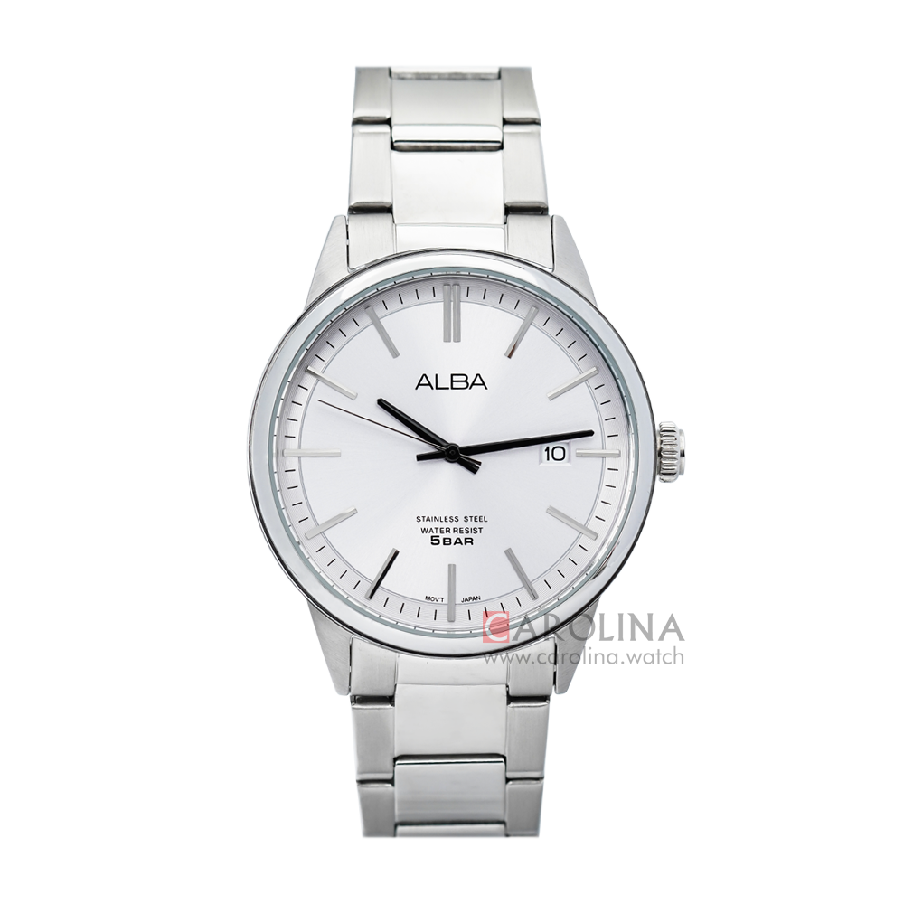 Jam Tangan Alba AS9B87X1 Men Silver Dial Stainless Steel Strap