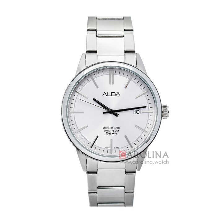 Jam Tangan Alba AS9B87X1 Men Silver Dial Stainless Steel Strap