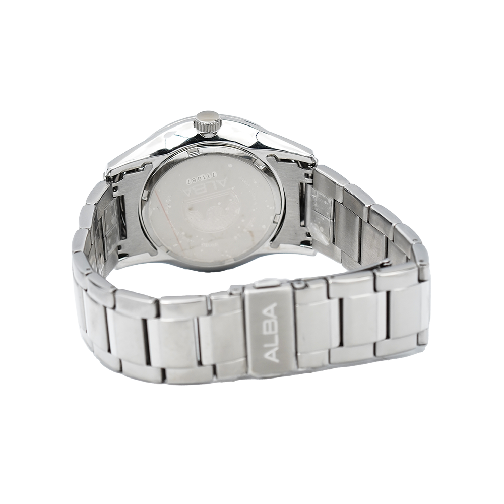 Jam Tangan Alba Prestige AS9C21X1 Men Black Dial Stainless Steel Strap