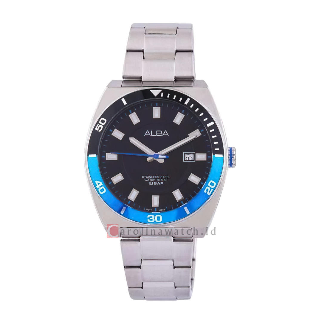 Jam Tangan Alba Active AS9D95X1 Men Black Dial Stainless Steel Strap