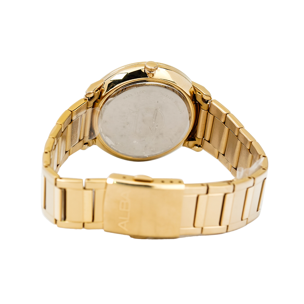 Jam Tangan Alba Prestige AS9G58X1 Men Champagne Dial Gold Stainless Steel Strap