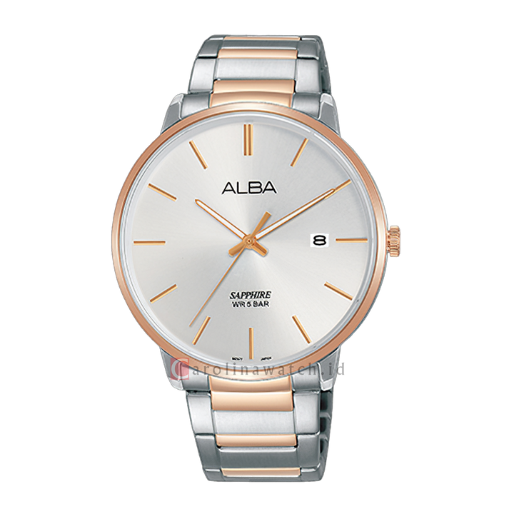 Jam Tangan ALBA Prestige AS9G60X1 Men Silver Dial Dual Tone Stainless Steel Strap