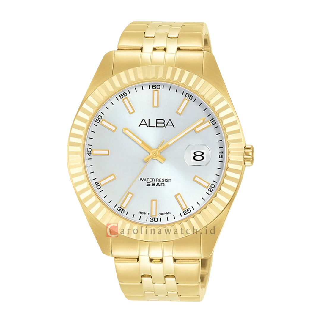 Jam Tangan ALBA Prestige AS9J92X1 Men Silver Dial Gold Sainless Steel Strap