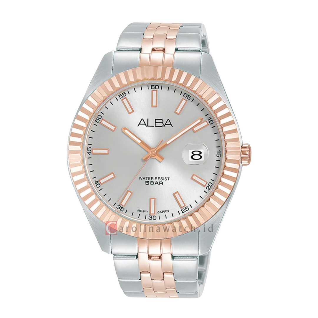 Jam Tangan ALBA Prestige AS9J94X1 Men Grey Dial Dual Tone Sainless Steel Strap