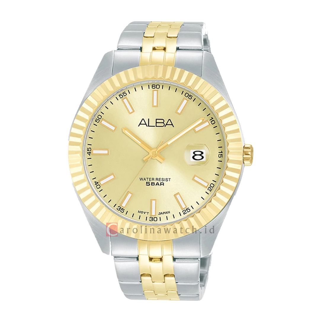 Jam Tangan ALBA Prestige AS9J96X1 Men Gold Dial Dual Tone Sainless Steel Strap