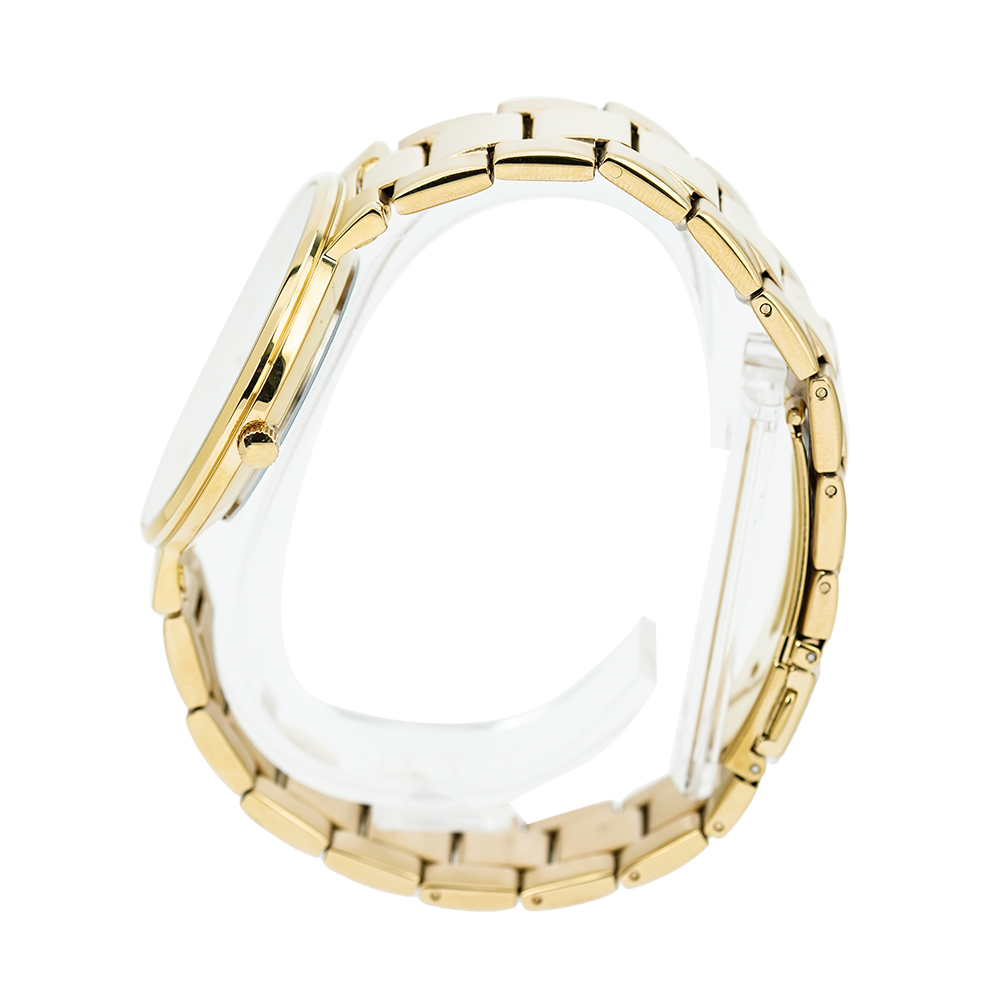 Jam Tangan ALBA Prestige AS9K08X1 Men Silver Patterned Dial Gold Stainless Steel Strap