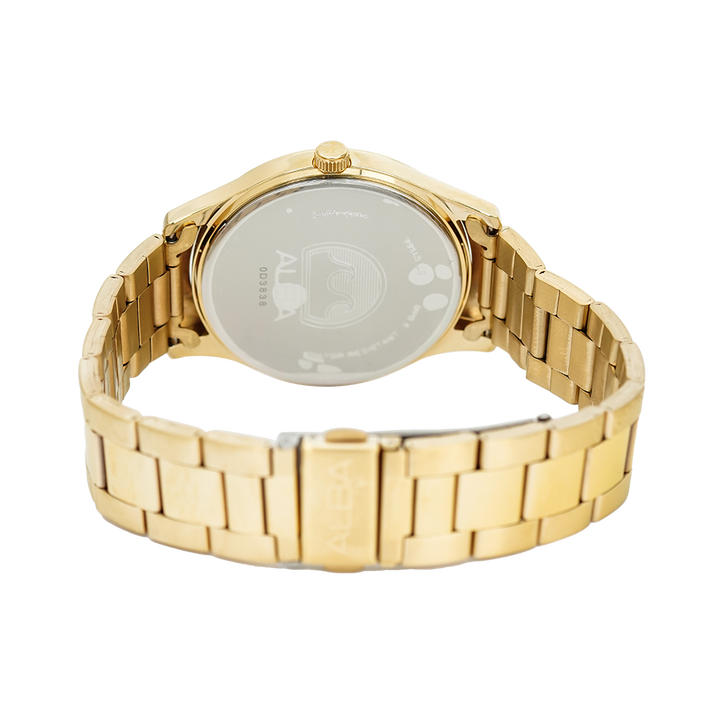 Jam Tangan ALBA AS9M34X1 Men Gold Dial Gold Stainless Steel Strap