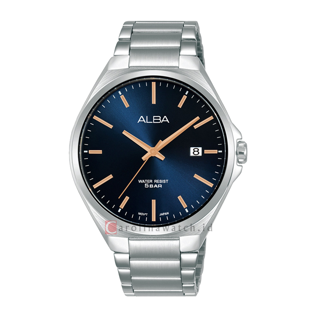 Jam Tangan Alba Prestige AS9P87X1 Men Blue Dial Stainless Steel Strap