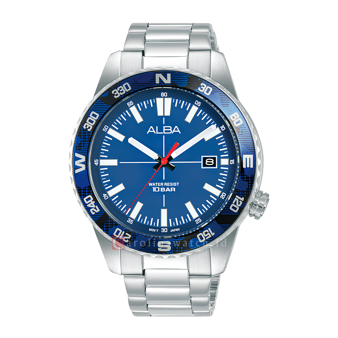 Jam Tangan ALBA AS9Q19X1 Men Blue Dial Stainless Steel Strap