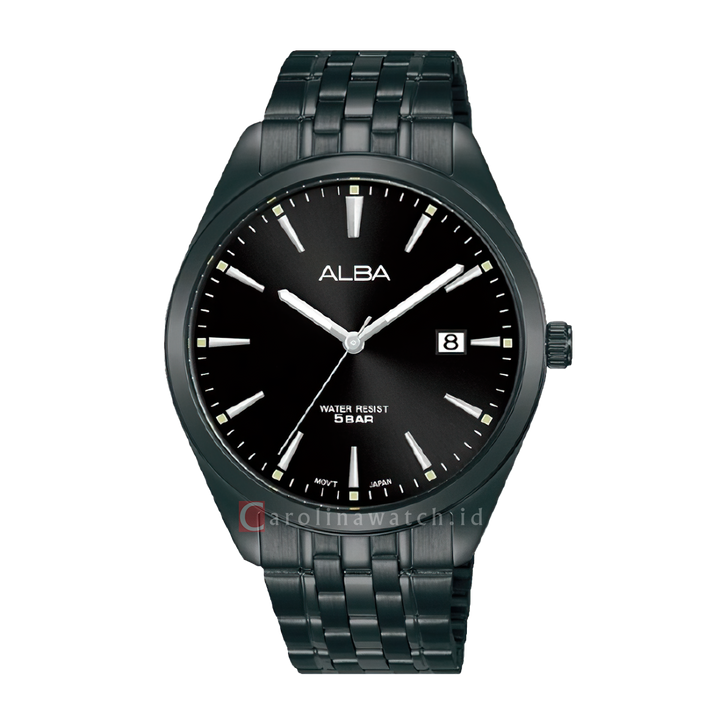 Jam Tangan ALBA AS9R09X1 Men  Black Dial Black Stainless Steel Strap