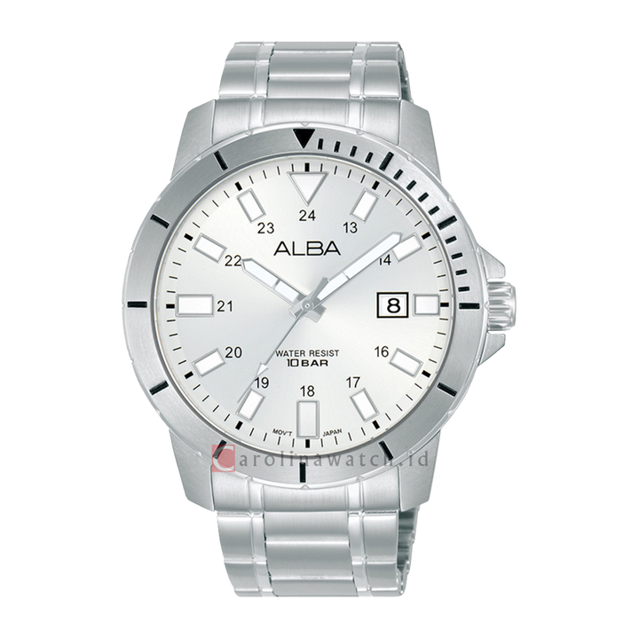 Jam Tangan ALBA Active AS9R99X1 Men Silver Dial Stainless Steel Strap
