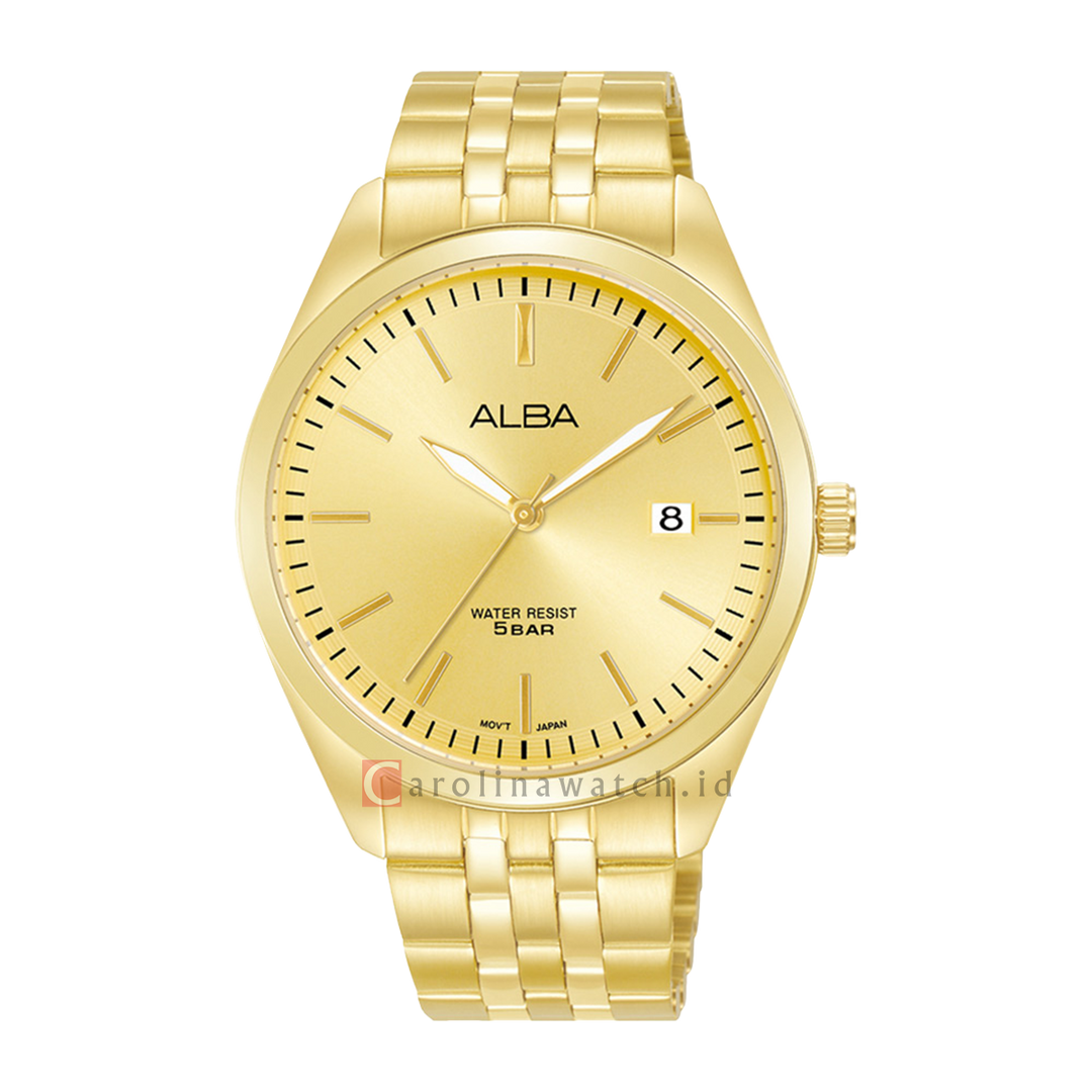 Jam Tangan ALBA Prestige AS9S08X1 Men Gold Dial Gold Stainless Steel Strap