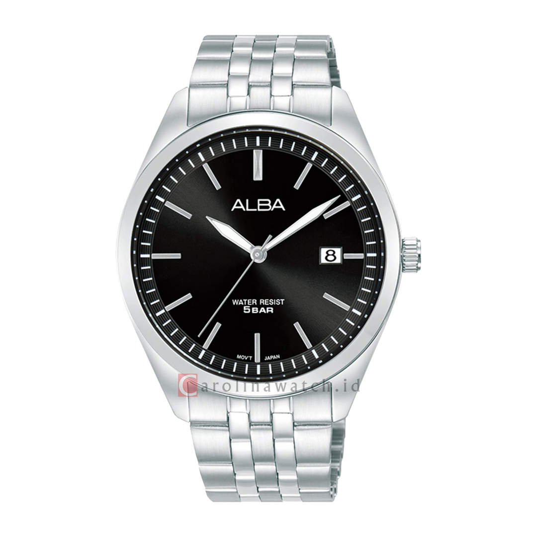 Jam Tangan ALBA Prestige AS9S15X1 Men Black Dial Stainless Steel Strap