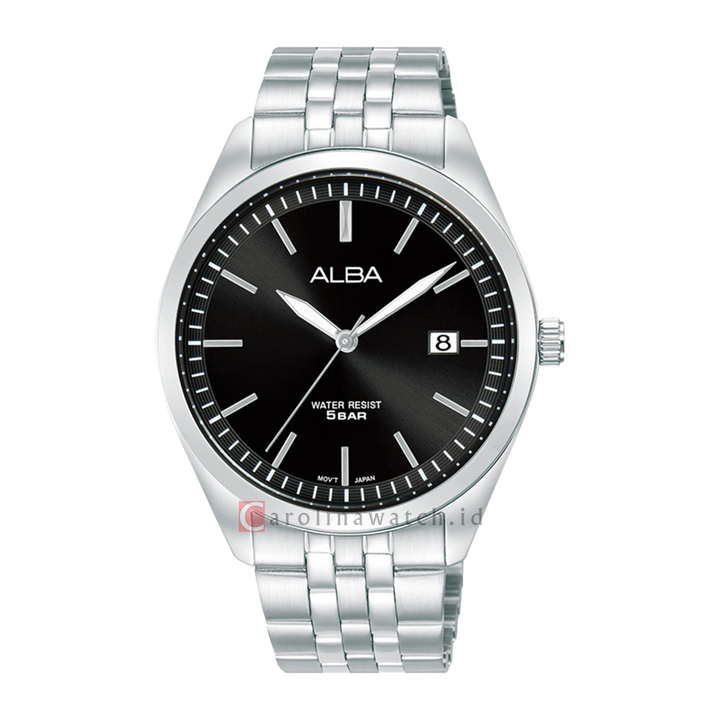 Jam Tangan ALBA Prestige AS9S15X1 Men Black Dial Stainless Steel Strap
