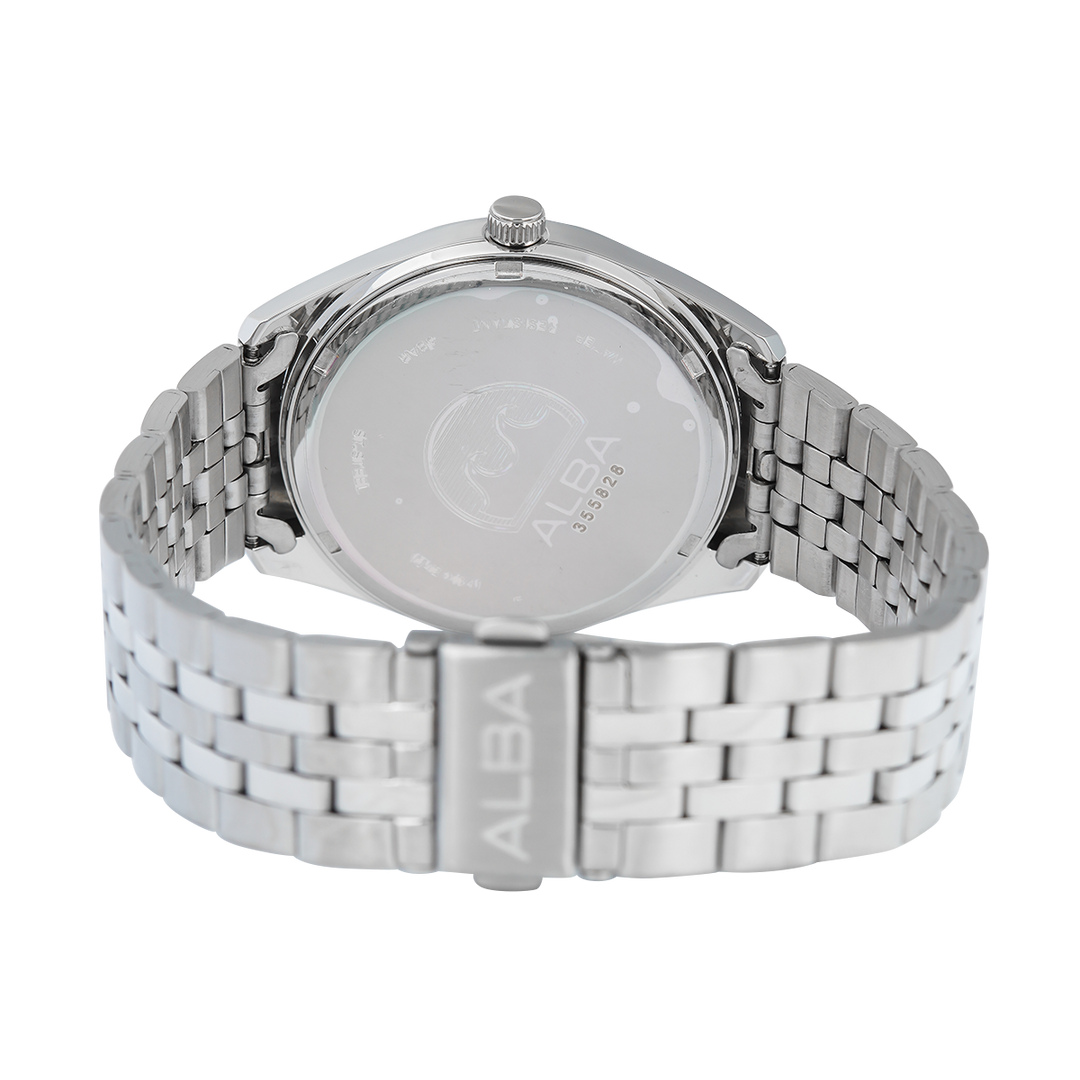 Jam Tangan ALBA Prestige AS9S15X1 Men Black Dial Stainless Steel Strap