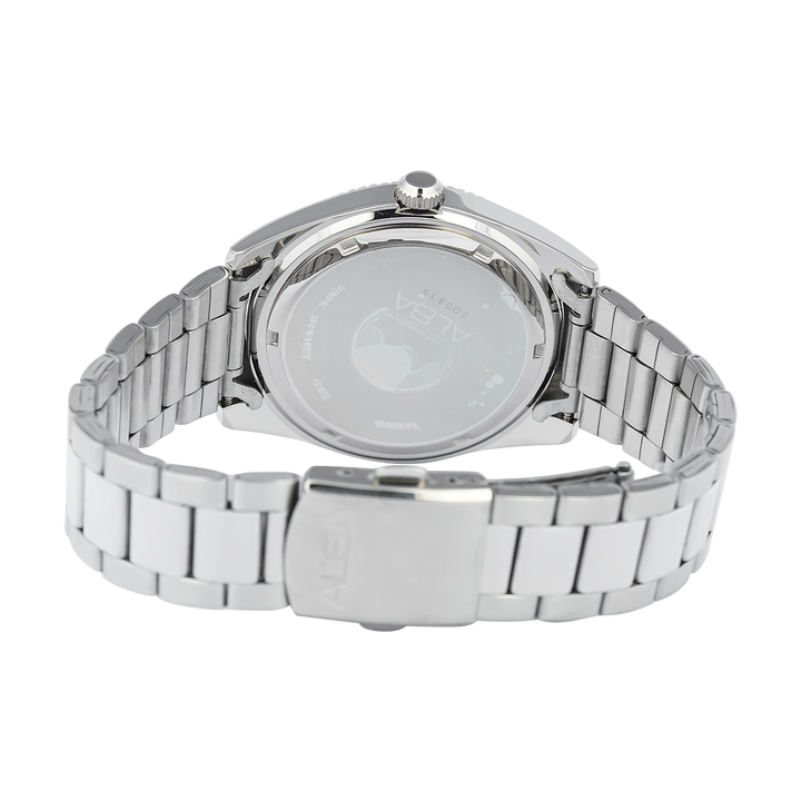 Jam Tangan ALBA Prestige AS9S71X1 Men Light Blue Patterned Dial Stainless Steel Strap