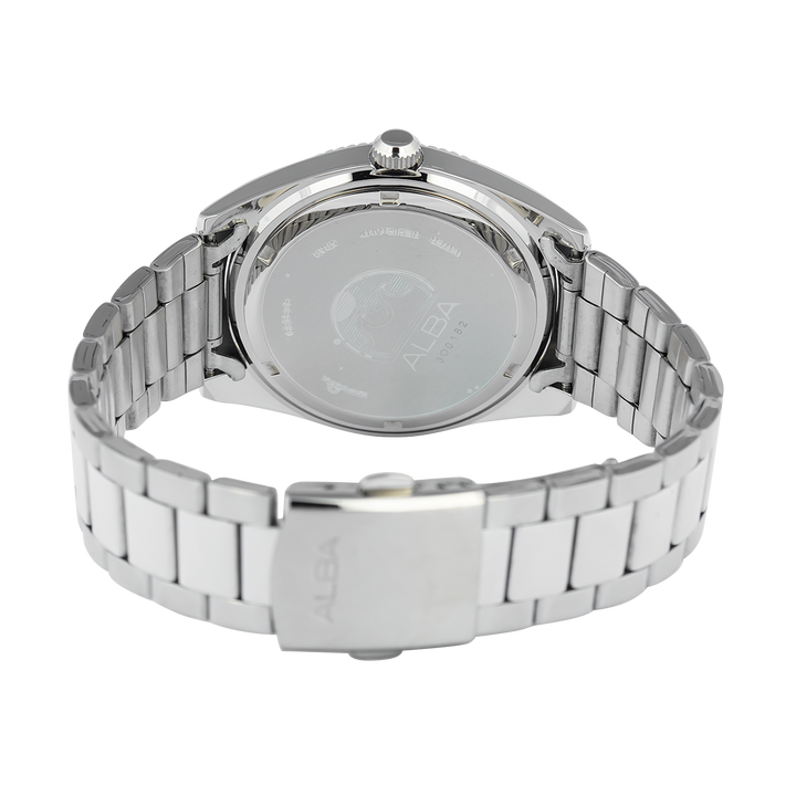 Jam Tangan ALBA Prestige AS9S73X1 Men Silver Patterned Dial Stainless Steel Strap