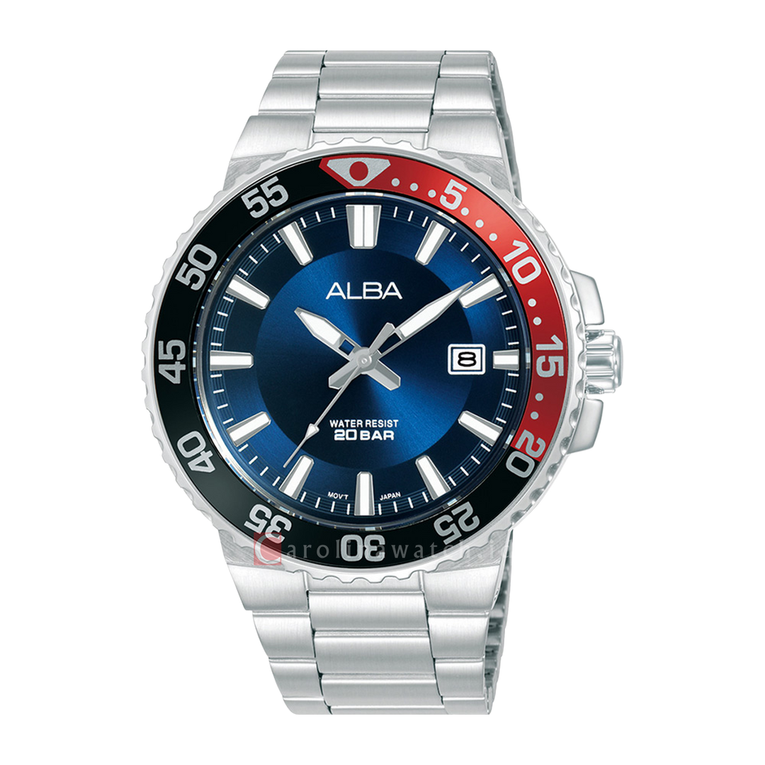 Jam Tangan ALBA Active AS9S79X1 Men Blue Dial Stainless Steel Strap