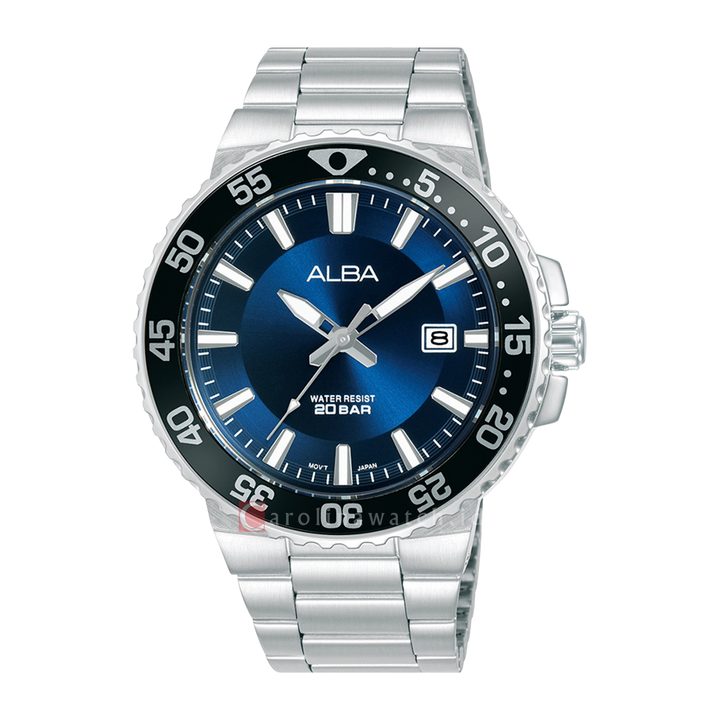 Jam Tangan ALBA Active AS9S81X1 Men Blue Dial Stainless Steel Strap