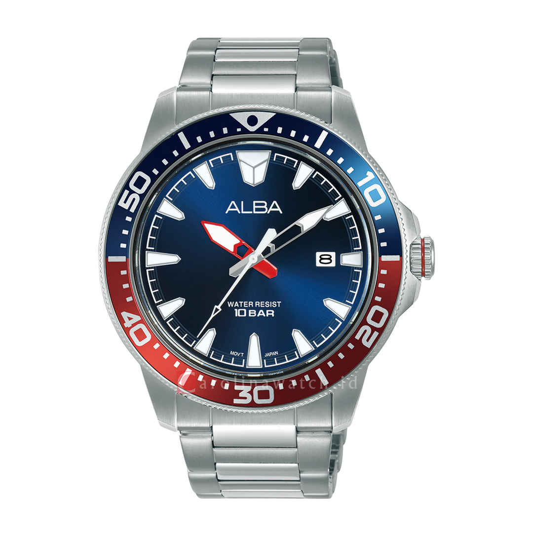 Jam Tangan ALBA Prestige AS9T97X1 Men Blue Dial Stainless Steel Strap