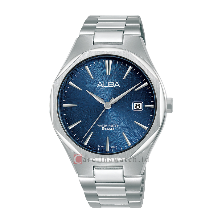 Jam Tangan ALBA AS9U57X1 Men Blue Dial Stainless Steel Strap