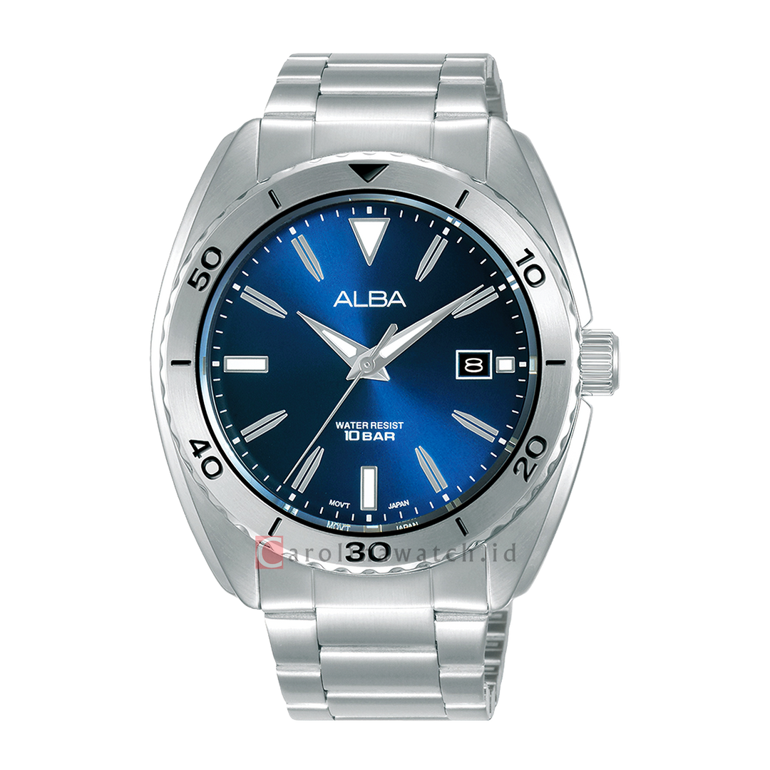 Jam Tangan ALBA AS9U65X1 Men Blue Dial Stainless Steel Strap