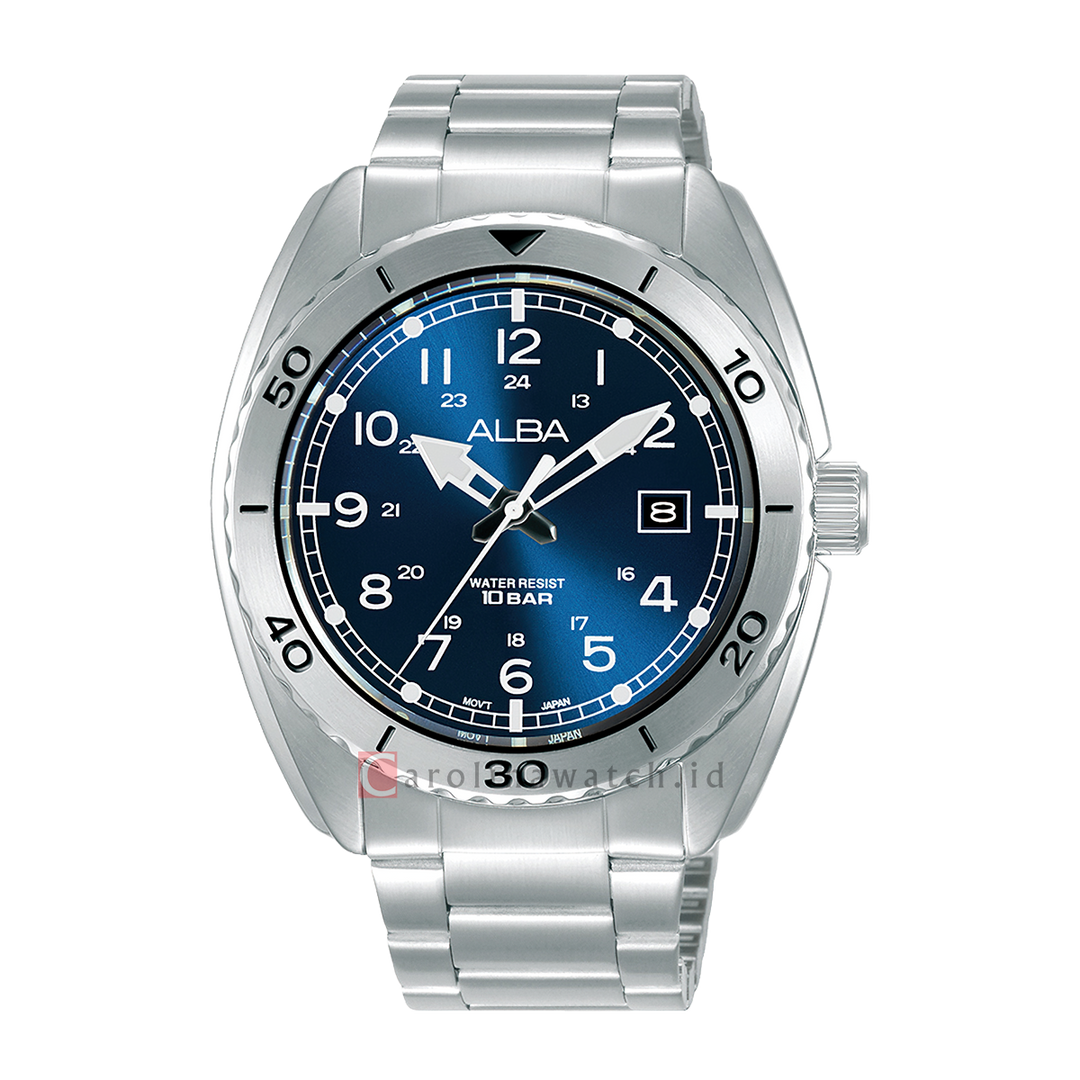 Jam Tangan ALBA AS9U73X1 Men Blue Dial Stainless Steel Strap