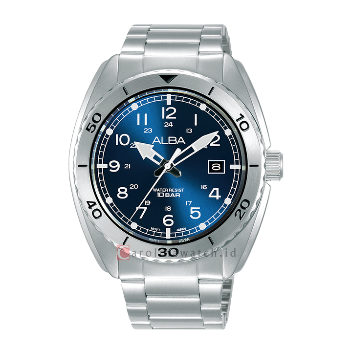 Jam Tangan ALBA AS9U73X1 Men Blue Dial Stainless Steel Strap