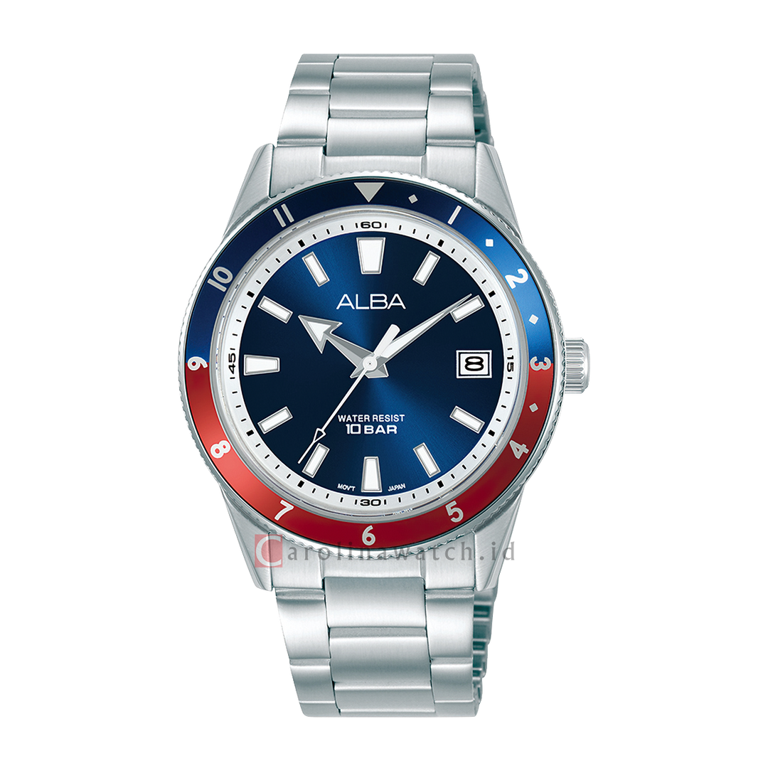 Jam Tangan ALBA Active AS9U77X1 Men Blue Dial Stainless Steel Strap