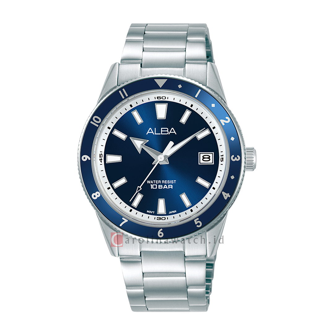 Jam Tangan ALBA Active AS9U81X1 Men Blue Dial Stainless Steel Strap