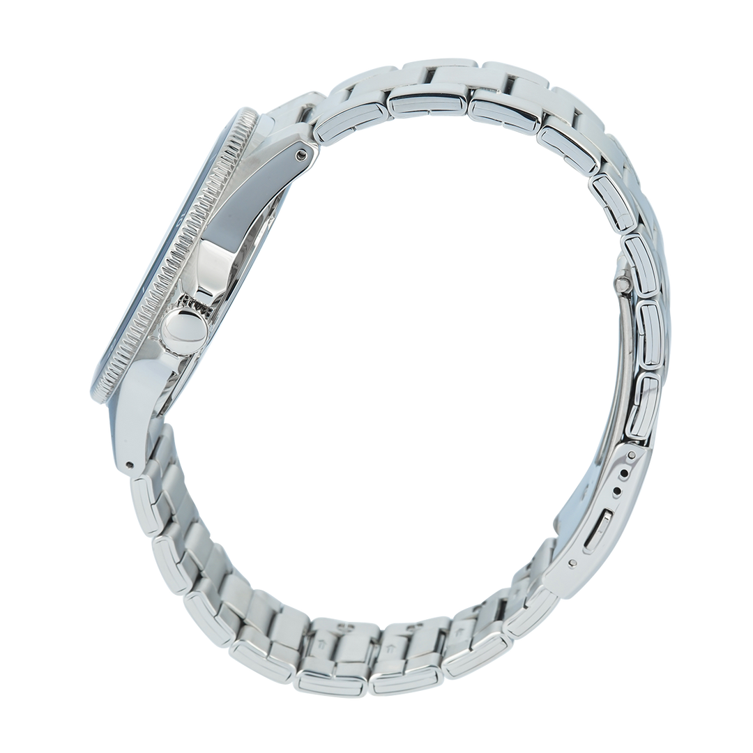 Jam Tangan Alba Active AS9V35X2 Men Blue Dial Stainless Steel Wrap Bracelet with Additional Black PU Strap Included