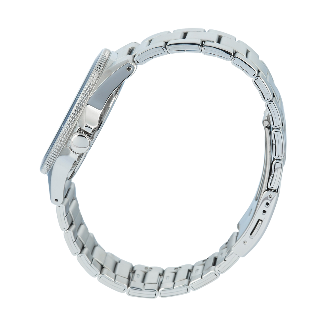 Jam Tangan Alba Active AS9V37X2 Men Black Dial Stainless Steel Wrap Bracelet with Additional Black PU Strap Included