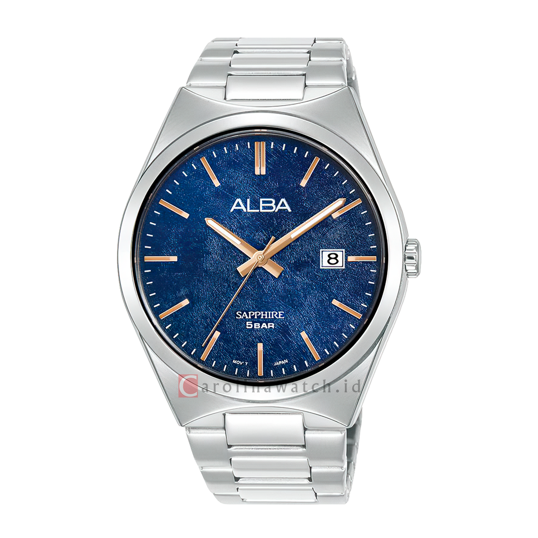 Jam Tangan ALBA AS9V77X1 Sapphire Men Blue Dial Stainless Steel Strap