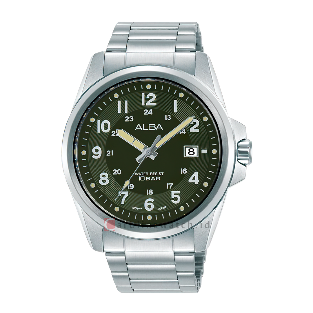 Jam Tangan ALBA AS9V99X1 Men Black Dial Stainless Steel Strap